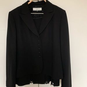 Ladies skirt suit w/ lace cuffs & insets on skirt.